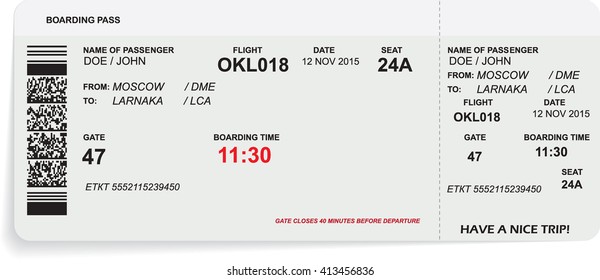 Vector illustration of pattern of  boarding pass