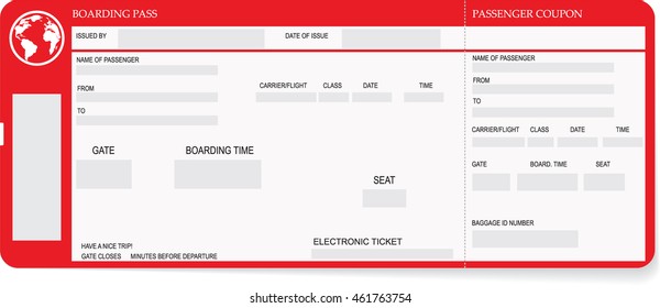 Vector illustration of pattern of a boarding pass or air ticket. Concept of travel, journey or business trip