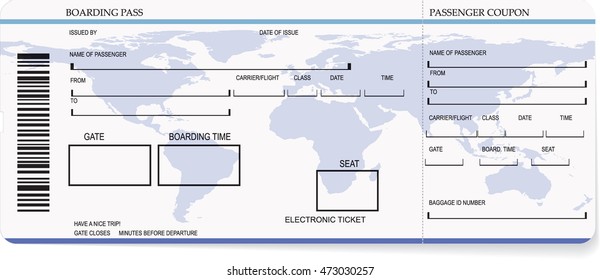Vector illustration of pattern of a boarding pass or air ticket