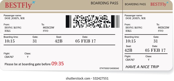 Vector illustration of pattern of a boarding pass or air ticket