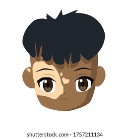 vector and illustration pattern with boy with vitiligo on a white background