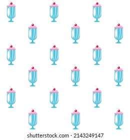 Vector illustration of a pattern with cherry ice cream