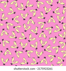 Vector illustration of a pattern with chickens.