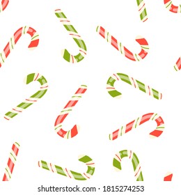 Vector illustration, pattern. Christmas candy cane, caramel