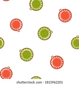 Vector illustration, pattern. Christmas  gingerbread ball