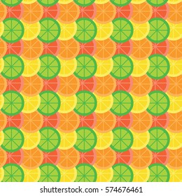 Vector illustration of a pattern with citrus fruits