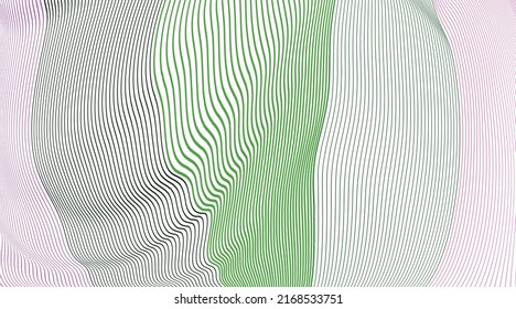 Vector Illustration of the pattern of color lines on white background. Wavy vector background.