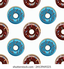 Vector illustration with pattern with colored donuts