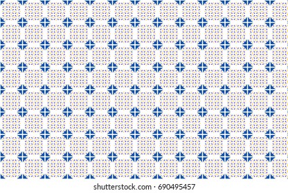 Vector illustration of a pattern of colored triangles on a white background.