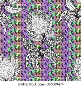 Vector Illustration of pattern with colorful leaves 