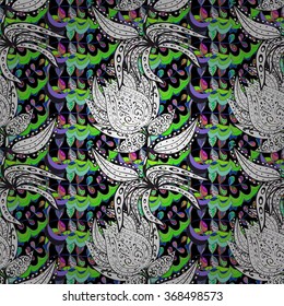 Vector Illustration of pattern with colorful leaves