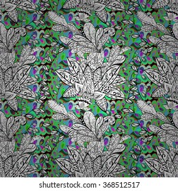 Vector Illustration of pattern with colorful leaves