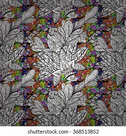 Vector Illustration of pattern with colorful leaves