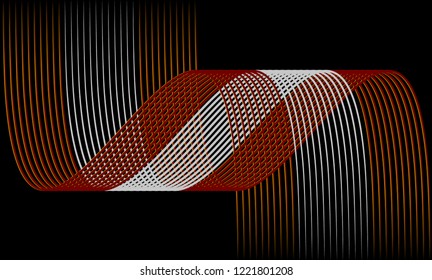 Vector Illustration of the pattern of colorful lines on black background. EPS10.