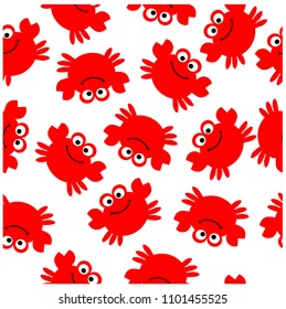 vector illustration of a pattern of crabs