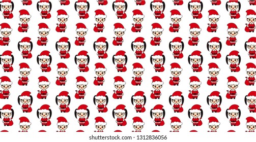 Vector illustration pattern, cute cartoon characters
