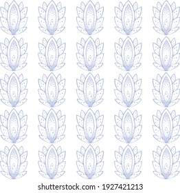 Vector illustration, Pattern with decorative blue flowers