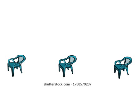  vector illustration pattern design of chairs in white background in social distancing and new normal protection from coronavirus,occidental-19 concept 