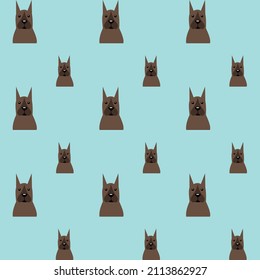 Vector illustration of a pattern with a Doberman