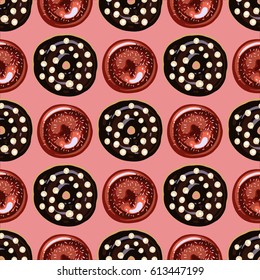 Vector illustration, pattern, donuts 