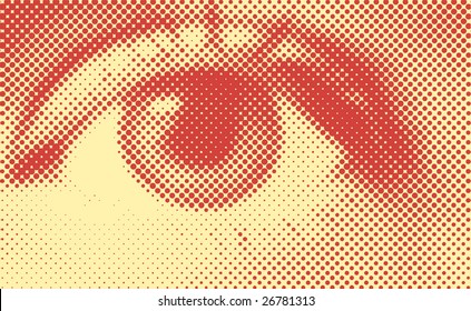 Vector illustration pattern of dots in the form of a human eye