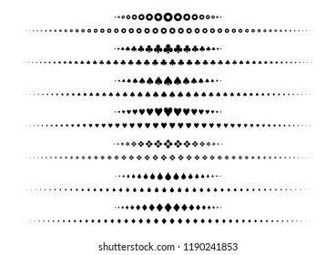 Vector illustration of the pattern of dots, symbol, star, polygon to be line on white background.