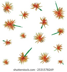 vector illustration of pattern dry flowers on a white background. grass flowers. Suitable for designing various clothing patterns.