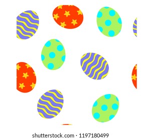 
vector illustration pattern easter eggs bunnies