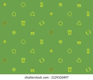 Vector illustration pattern with ecologic symbols