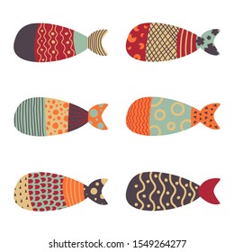 Vector illustration pattern fishes