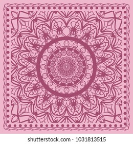 vector illustration. pattern with floral mandala, decorative border. design for print fabric, textile