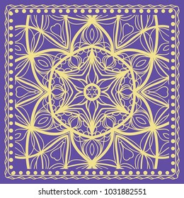 vector illustration. pattern with floral mandala, decorative border. design for print fabric, textile
