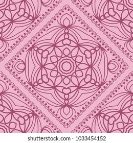 Vector illustration. pattern with floral mandala, decorative seamless ornament. design for print fabric, bandana.
