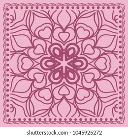 vector illustration. pattern with floral mandala, decorative border. design for print fabric, textile
