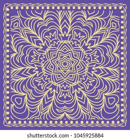 vector illustration. pattern with floral mandala, decorative border. design for print fabric, textile