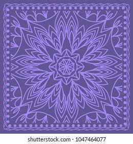 vector illustration. pattern with floral mandala, decorative border. design for print fabric, textile