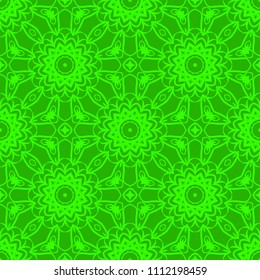 Vector illustration. pattern with floral mandala, decorative seamless ornament. design for print fabric, modern bandana