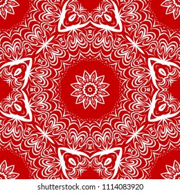 vector illustration. pattern with floral mandala, decorative border. design for print fabric, super bandana.
