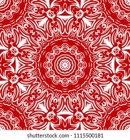 vector illustration. pattern with floral mandala, decorative border. design for print fabric, super bandana.