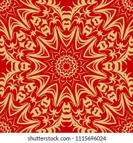 vector illustration. pattern with floral mandala, decorative border. design for print fabric, super bandana.