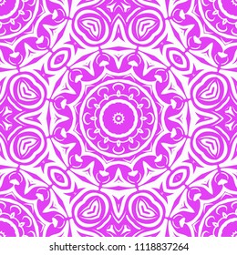 vector illustration. pattern with floral mandala, decorative border. design for print fabric, super bandana.