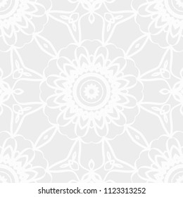 Vector illustration. pattern with floral mandala, decorative seamless ornament. design for print fabric, modern bandana