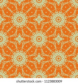 Vector illustration. pattern with floral mandala, decorative seamless ornament. design for print fabric, modern bandana