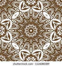 vector illustration. pattern with floral mandala, decorative border. design for print fabric, super bandana.