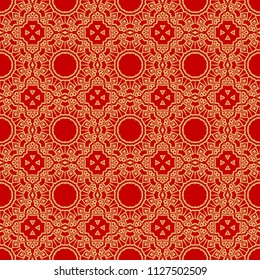 vector illustration. pattern with floral mandala, decorative border. design for print fabric, super bandana.