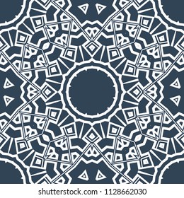 vector illustration. pattern with floral mandala, decorative border. design for print fabric, super fantastic bandana.
