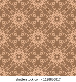 Vector illustration. pattern with floral mandala, decorative seamless ornament. design for print fabric, modern bandana