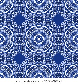 vector illustration. pattern with floral mandala, decorative border. design for print fabric, super oracul bandana.