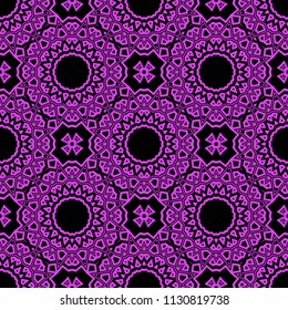 vector illustration. pattern with floral mandala, decorative border. design for print fabric, super bandana.