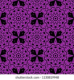 vector illustration. pattern with floral mandala, decorative border. design for print fabric, super bandana.